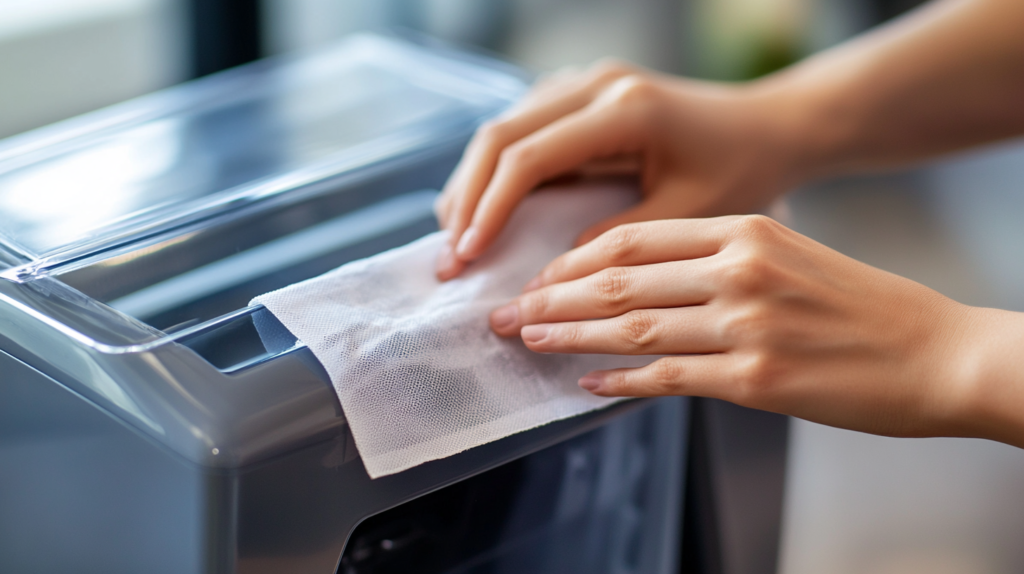 Cómo limpiar las cuchillas de una trituradora de papel y mantener la máquina en buen estado. Guía para eliminar residuos de papel, limpiar las cuchillas con alcohol isopropílico y lubricar para un rendimiento óptimo. Aprende a limpiar el exterior de la trituradora con un paño y mantener su funcionamiento eficiente. El mantenimiento de tu destructora de papel es muy importante.